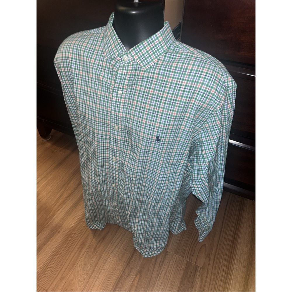 Polo Ralph Lauren Shirt Mens Sz XXL Multicolor Plaid Classic Fit L/S Button Up - Picture 2 of 6